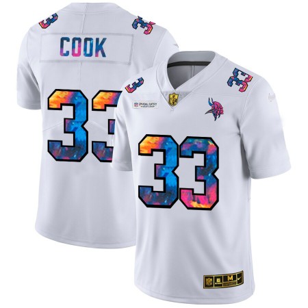 Miesten Minnesota Vikings NFL Pelipaita Dalvin Cook 33 Nike 2020 Monivärinen Valkoinen